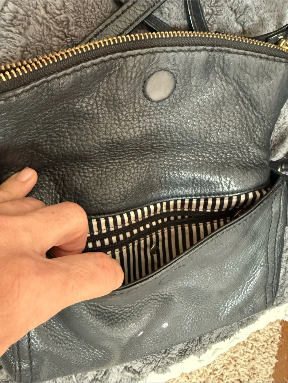 kate spade Black Pebbled Leather Crossbody with Gold Hardware